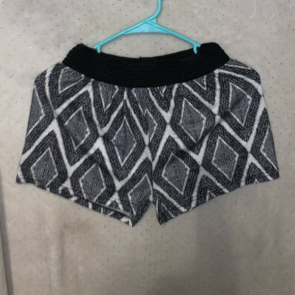 Pants - Black and white stretchy shorts.